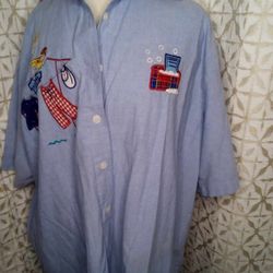Vintage Farmhouse Cottage Denim Shirt