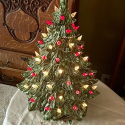 Vintage Christmas — Ceramic Lighted Christmas Tree — Mid Century — Large — Height 19.5”