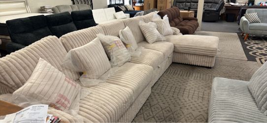 New X-Large sleeper corduroy sectional couch with storage / free delivery