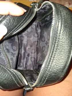 Chrome Hearts Black Leather Crossbody Bag