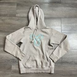 Aritzia TNA Baltic Logo Hoodie Size Small Cozy Lined Fleece in Neutral Gray 