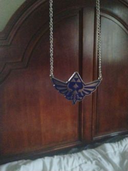 Zelda backpack and necklace