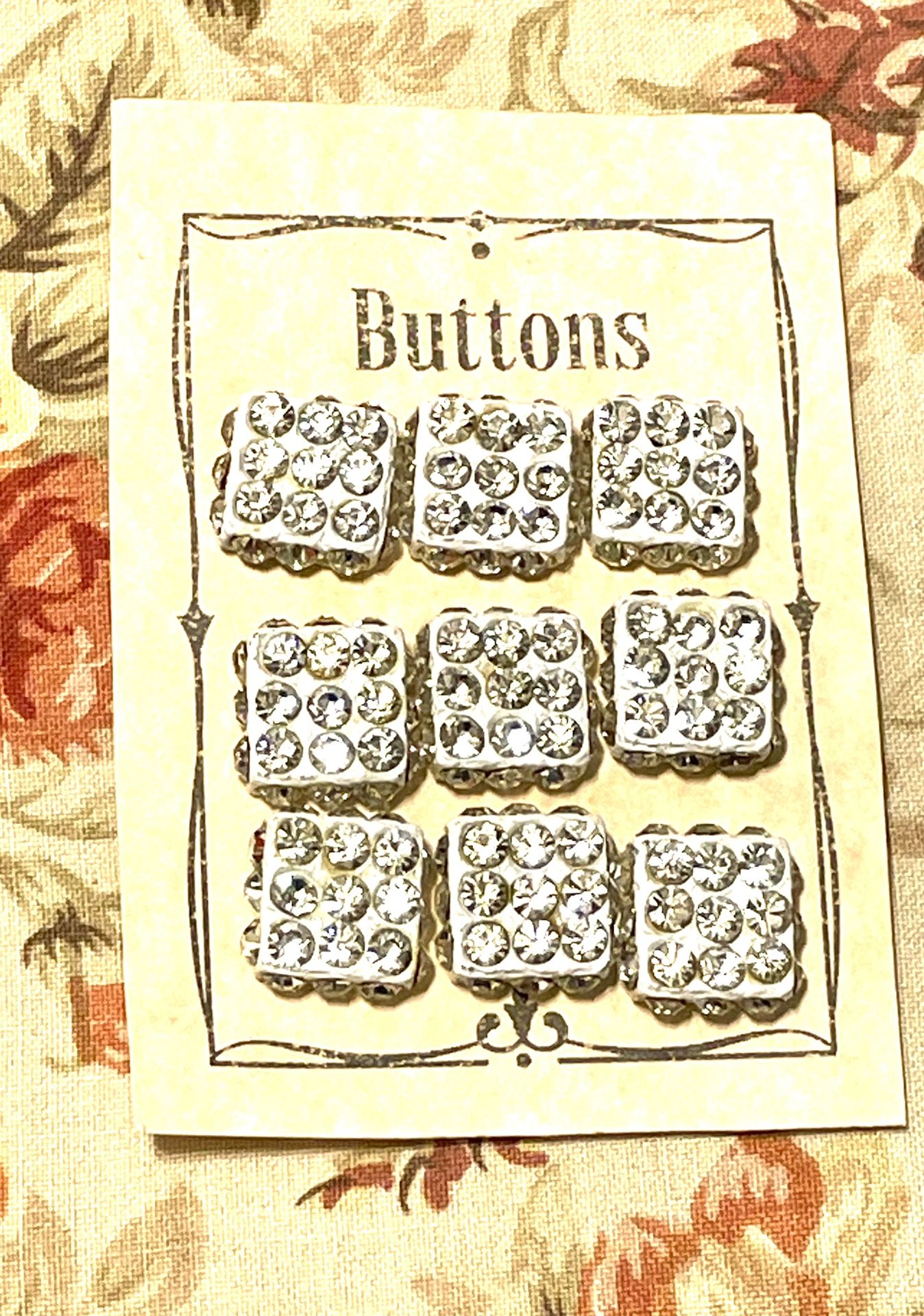 Lot Of Metallic Crystal Buttons