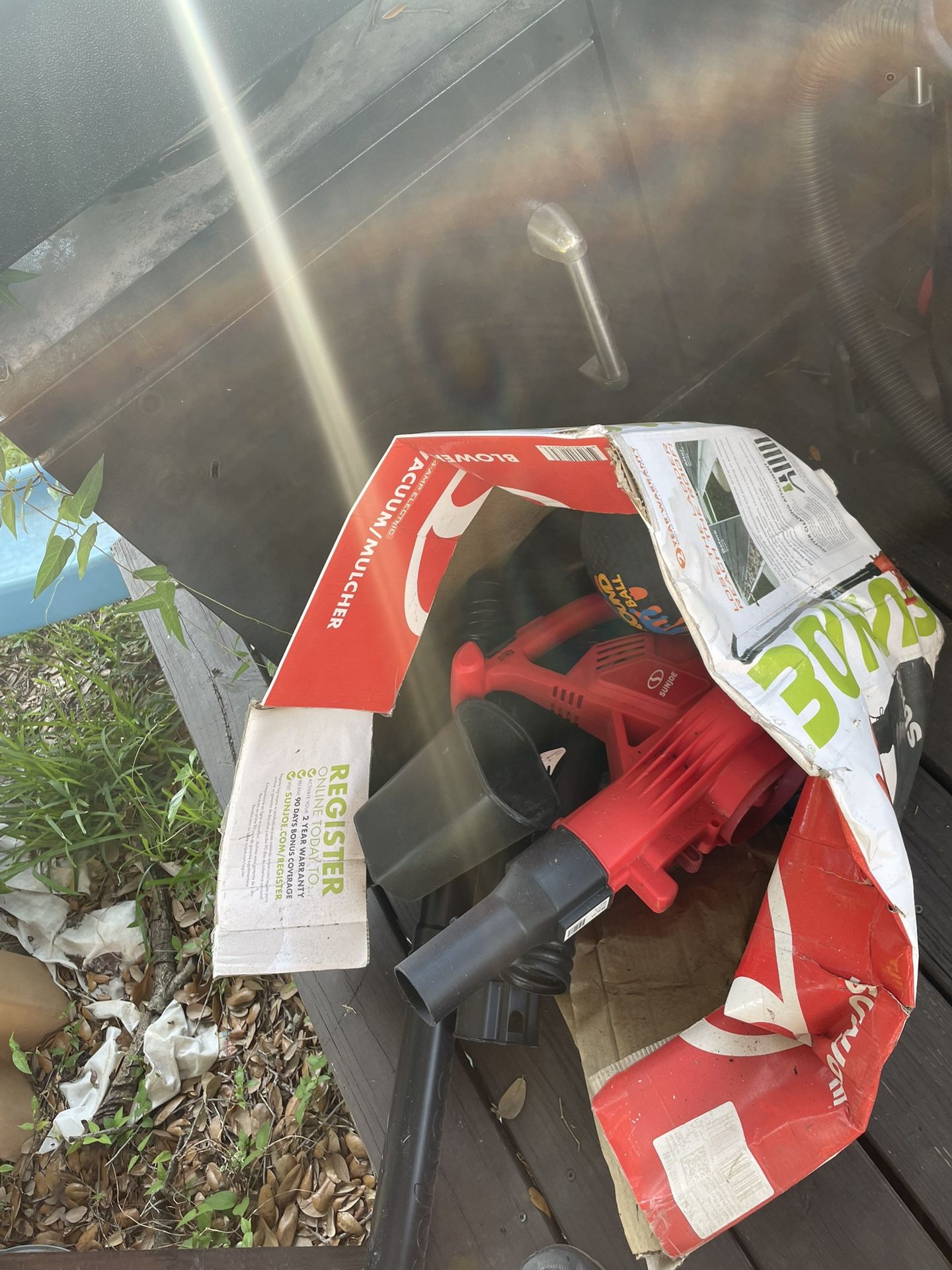 Leaf Blow Took Box And Bad