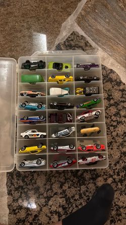 Lot of Die-Cast Toy Cars in Storage Case - 48 cars