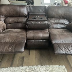 Two Brown Couches