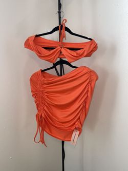 Orange Skirt Set