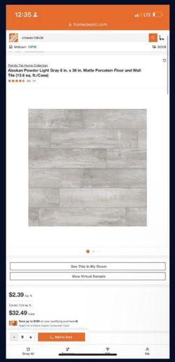 Florida Tile Home Collection Alaskan Powder Light Gray 8 in. x 36 in. Matte Porcelain Floor and Wall Tile (13.6 sq. ft./ Case)