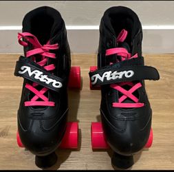 Nitro Quad Roller Skates Black Pink size 8
