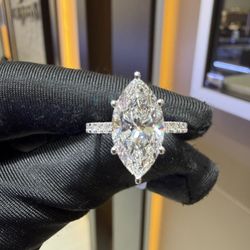 3.5 Ct Marquise Lab Diamond Engagement Ring