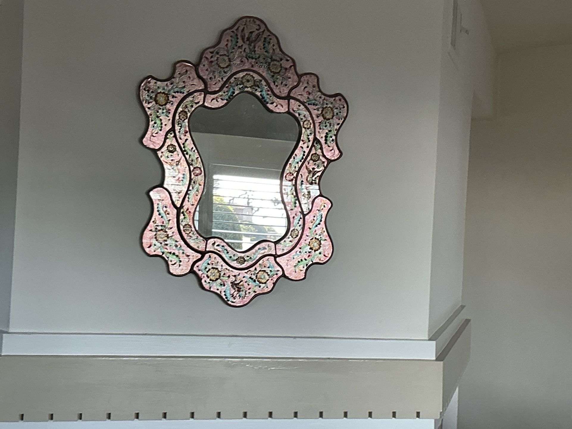 Hand Painted Framed Mirror