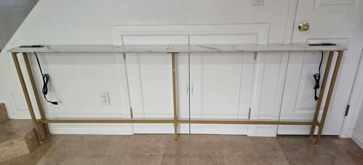 Brand New 70" Console Table With Outlets & Charging Station