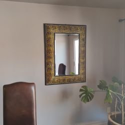 Western Parlour Inspired Stamped Metal Mirror