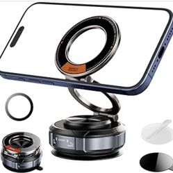 Magnetic Car Phone Holder Heavy Duty Zinc Alloy, 360° Rotation, Magsafe Strong Magnetic Suction Phone Mount, Easy One-Hand Operation, for Home, Office