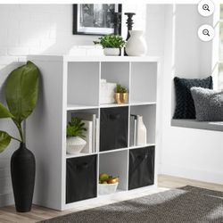 Better Homes & Gardens 9-Cube Storage Organizer, White Texture