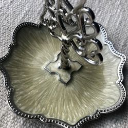 Cynthia Rowley Sweethearts Mini Ring Dish: Chrome & Enamel Jewelry Holder