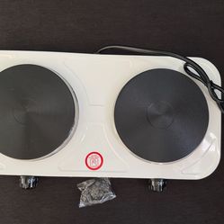 White Portable Double Electric Hot Plate