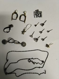 Scrape SILVER JEWELRY ALL 9.25. (1) 10k gold earring