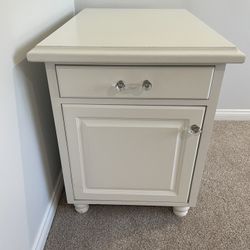 White Nightstand Solid Wood