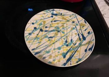 Urban outfitters ceramic splatter paint salad plates
