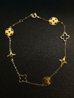 🪷18k Gold Blossom Motif Bracelet