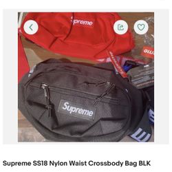 Supreme SS18 Nylon Waist Crossbody Bag BLK
