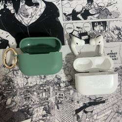 Apple AirPod pros with charging case and cover