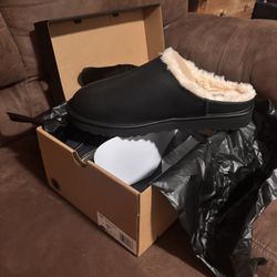 Ugg, Black Leather Slippers