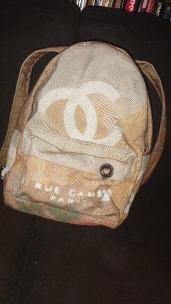 Chanel Graffiti Tan Canvas Backpack