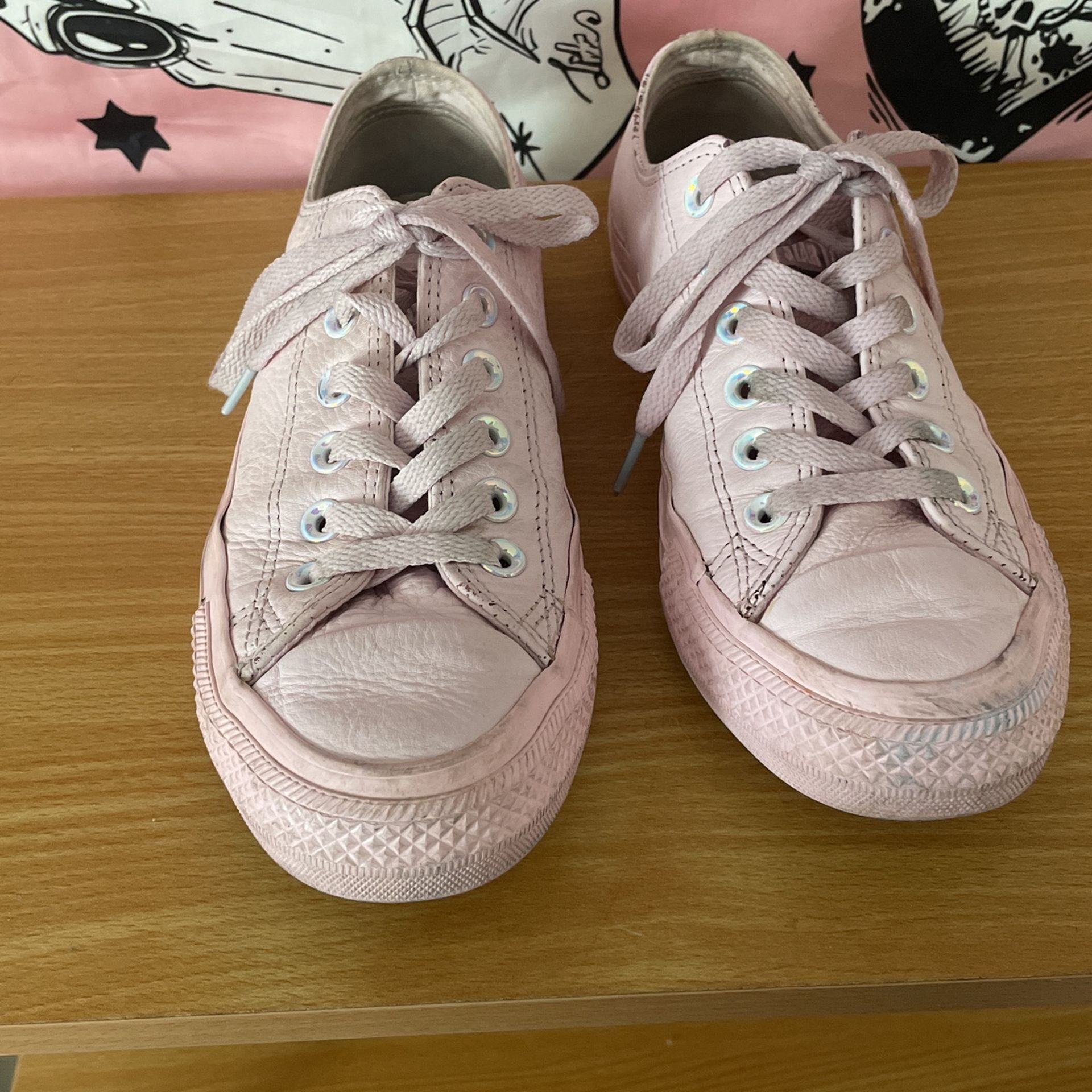 Faux Leather Pink Converse