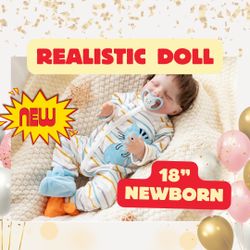 Realistic Doll 18” NEW with Accessories 