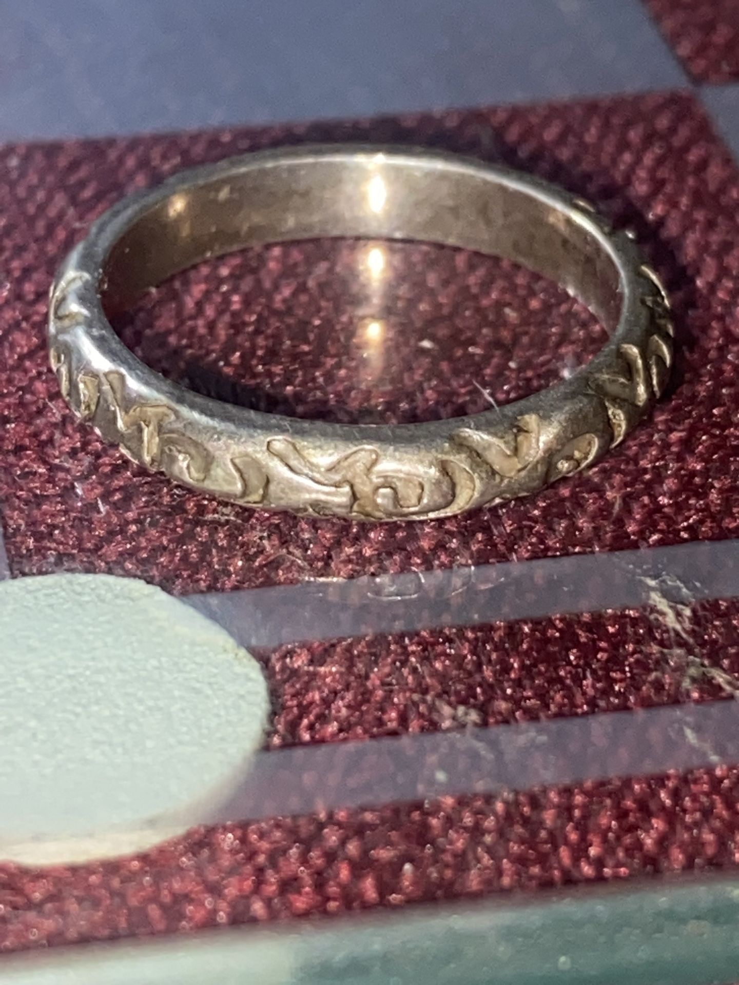 Sterling silver Navajo etched ring size 7