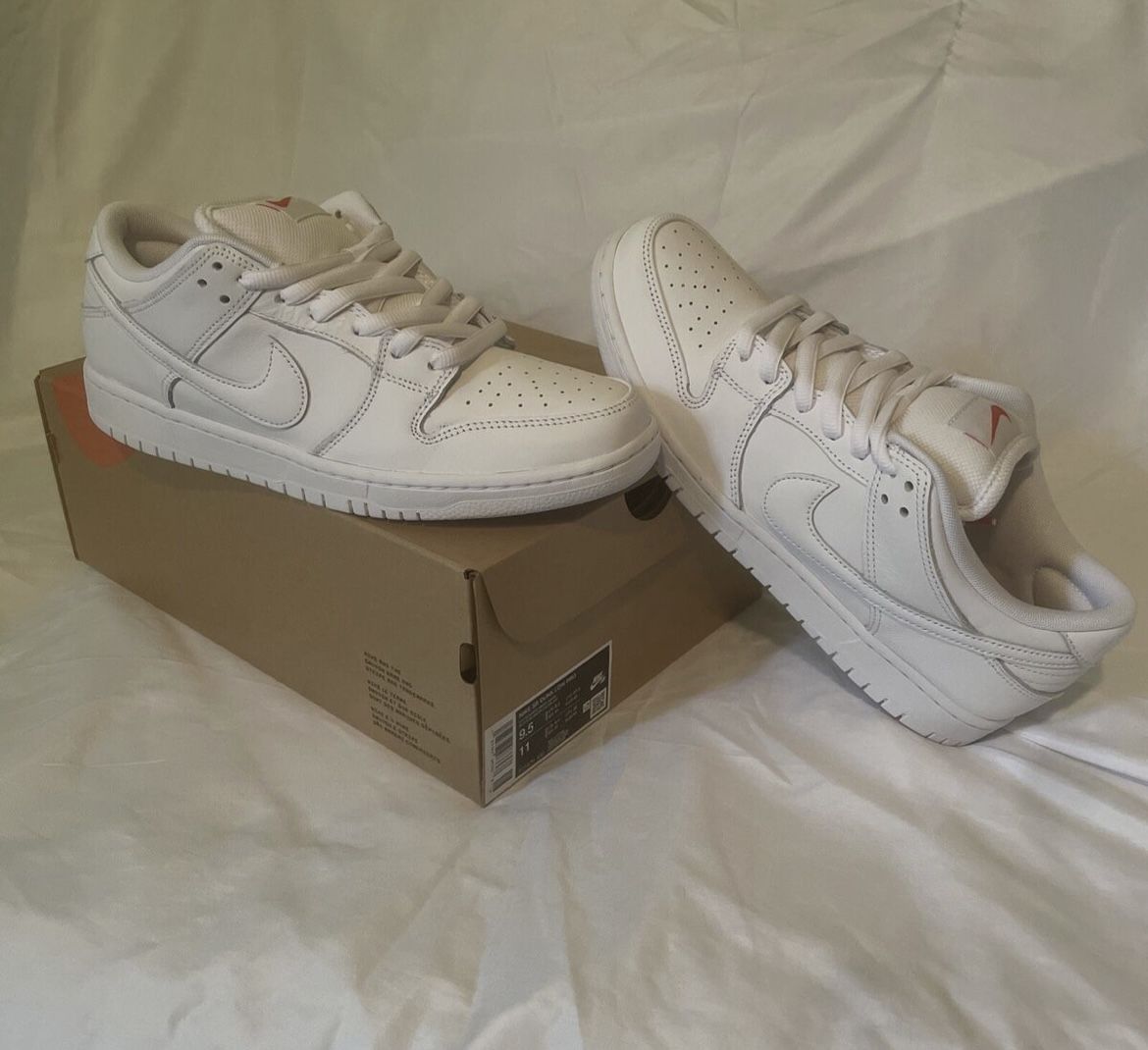 Exclusive Size 9.5 Nike Dunk Pro Sb Low Triple White Fj1674-100