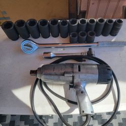 3/4 Drive Ingersall-Rand Elec. Impact With Standard Sockets And Ratchet