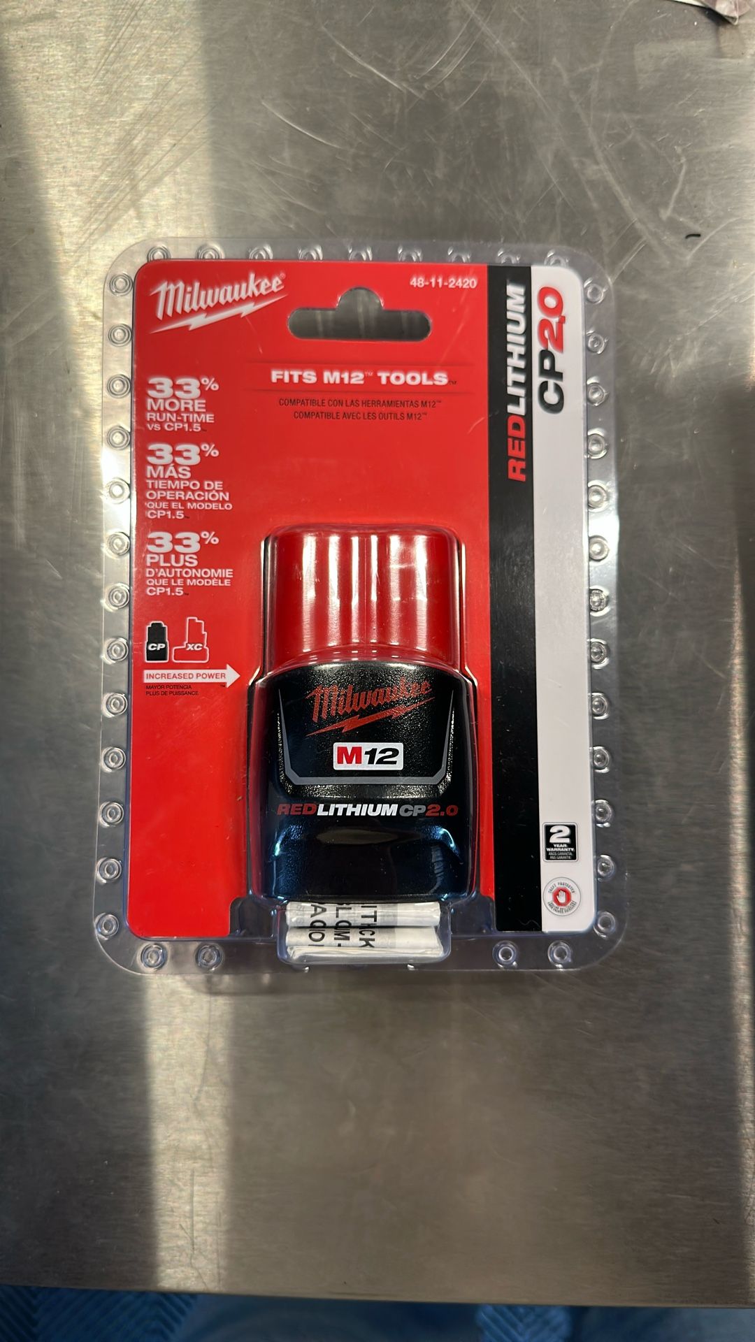 Milwaukee M12 12-Volt Lithium-Ion 2.0 Ah Compact Battery Pack