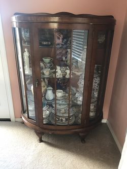 Art Deco Walnut Display Cabinet