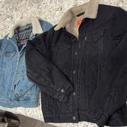 Hooey Blue Jean Jacket Size S,  Levi Black Jacket Size L.  $30. Each 