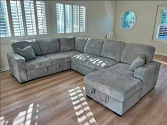 BRAND NEW GREY CORDUROY SECTIONAL SAME DAY DELIVERY