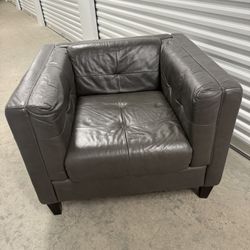 Contemporary Faux Leather Cube Chair