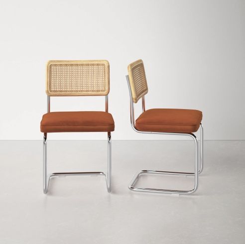 Walsh Velvet Side Chair Cognac Color