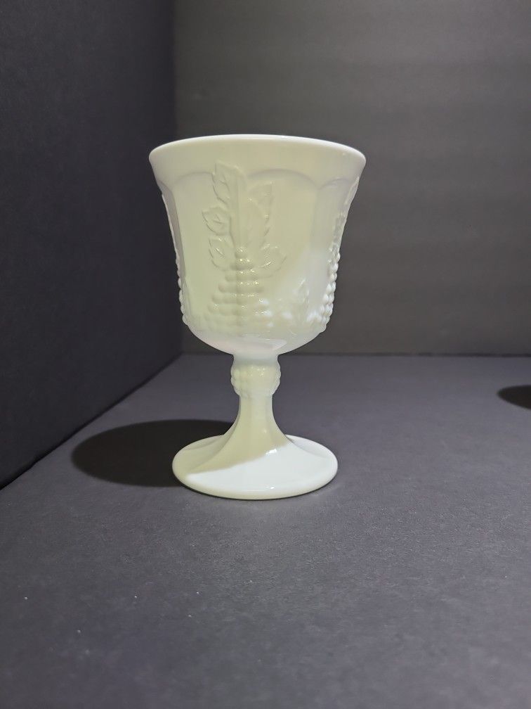 Set Of 6 Milk Glass Goblets