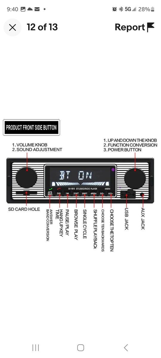 Car  Stereo Bluetooth  