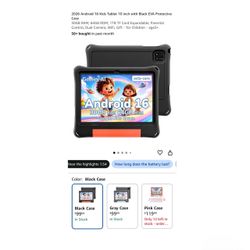 Brand new 2026 Android 16 Kids Tablet 10 inch with Black EVA Protective Case