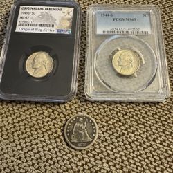 Silver Coins Seated Quarter War Nickels Pcgs NGC 
