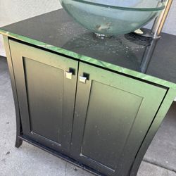 Glass Bowl Sink, faucet and Vanity