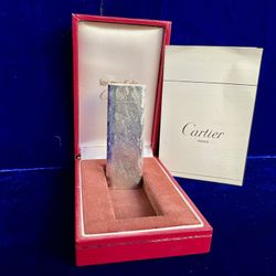 Vintage Brushed Oval Silver Cartier Lighter Super Mint Condition Works 1 Year Warranty 