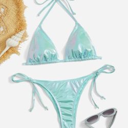 Blue Metallic Bikini 