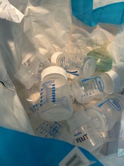 bag FULL of dr browns bottles with the anti colic pieces