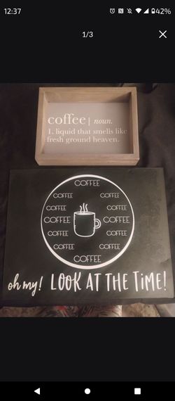 Two coffee signs $12 for both