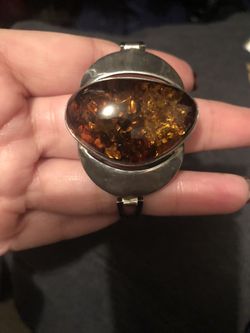 Sterling Silver Amber Bracelet